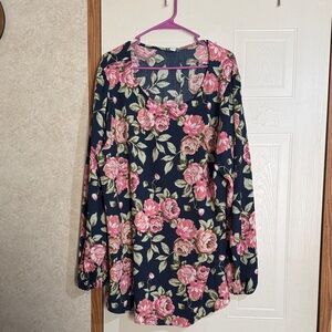LuLaRoe Floral Long Sleeve Blouse